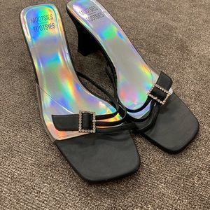 Mootsies Tootsies Black Dress Open Toe Heels Sz 11